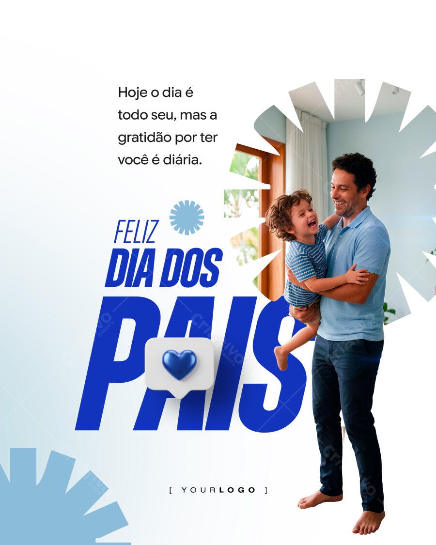 Post Instagram Dia dos Pais Agosto PSD Editável
