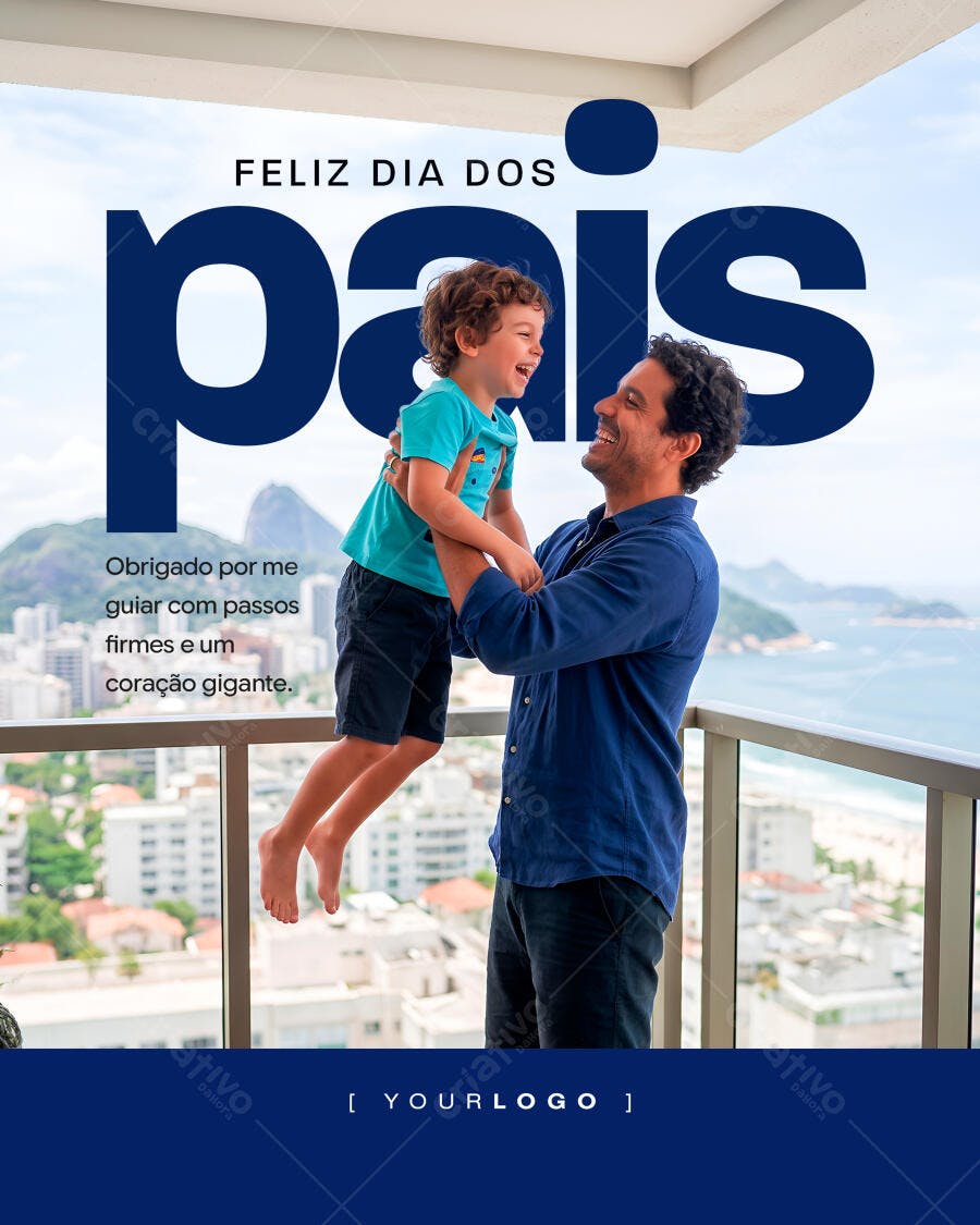 Post Instagram Dia dos Pais Agosto PSD Editável