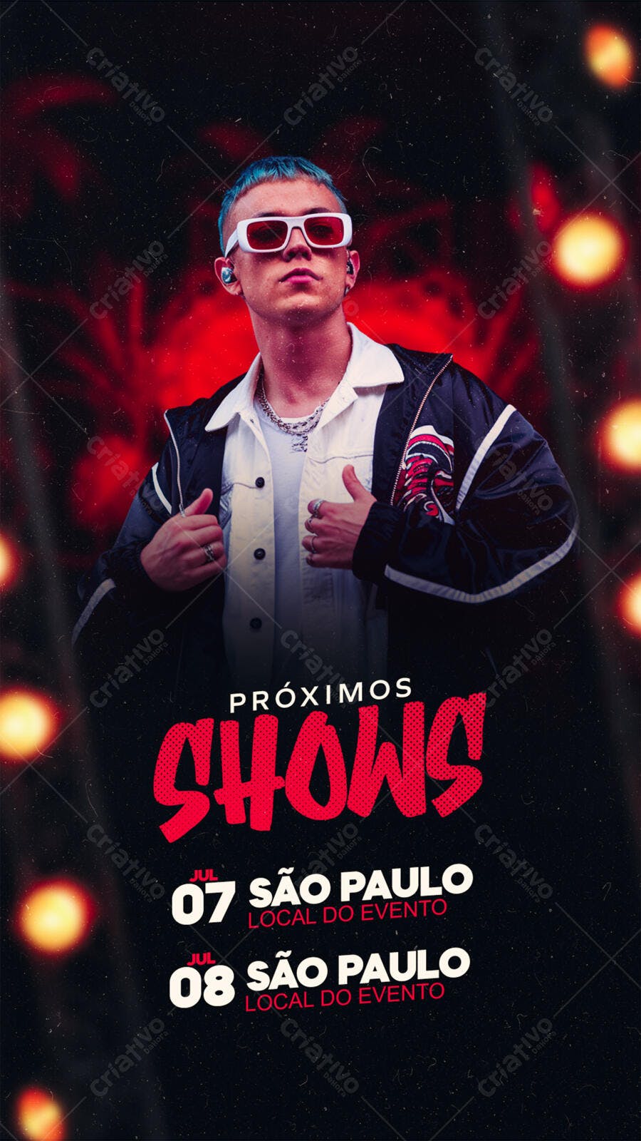 Story Instagram Próximos Shows Eventos Julho PSD Editável