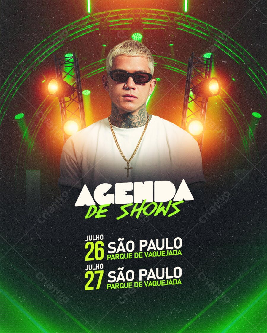 Flyer Agenda de Shows Evento Balada PSD Editável