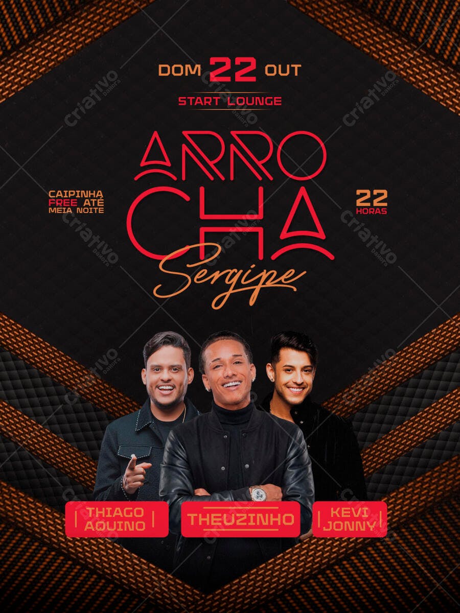 Flyer Arrocha Sergipe Outubro Evento PSD Editável