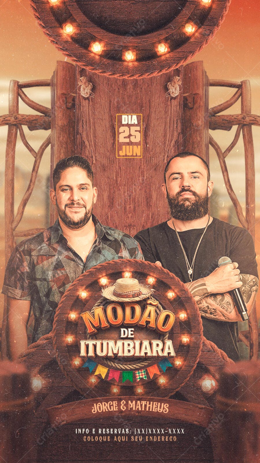 Flyer Modão de Itumbiara Festa Junina PSD Editável