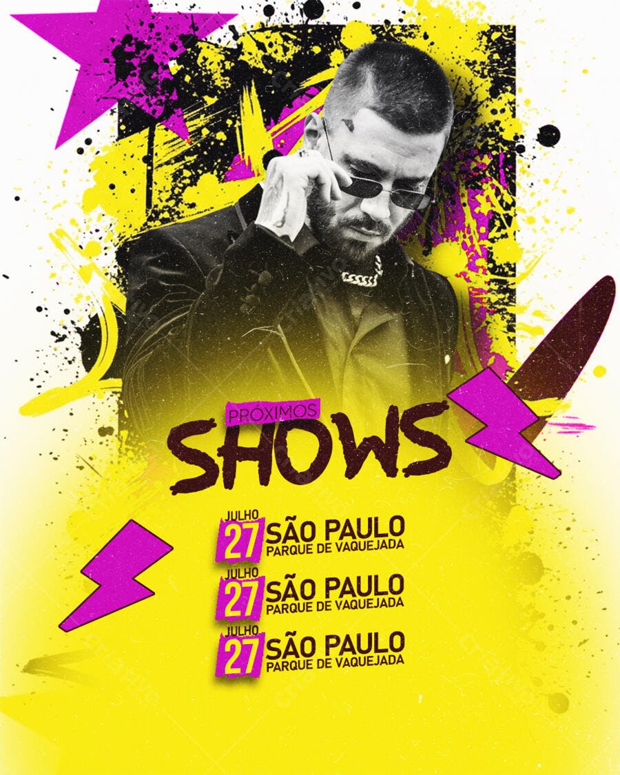 Flyer Shows Eventos Música Julho PSD Editável