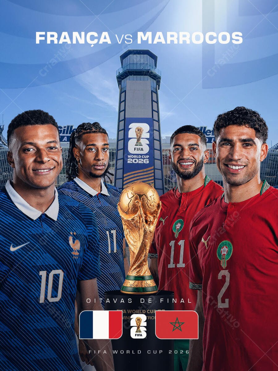 Post Copa do Mundo 2026 Oitavas de Final PSD Editável