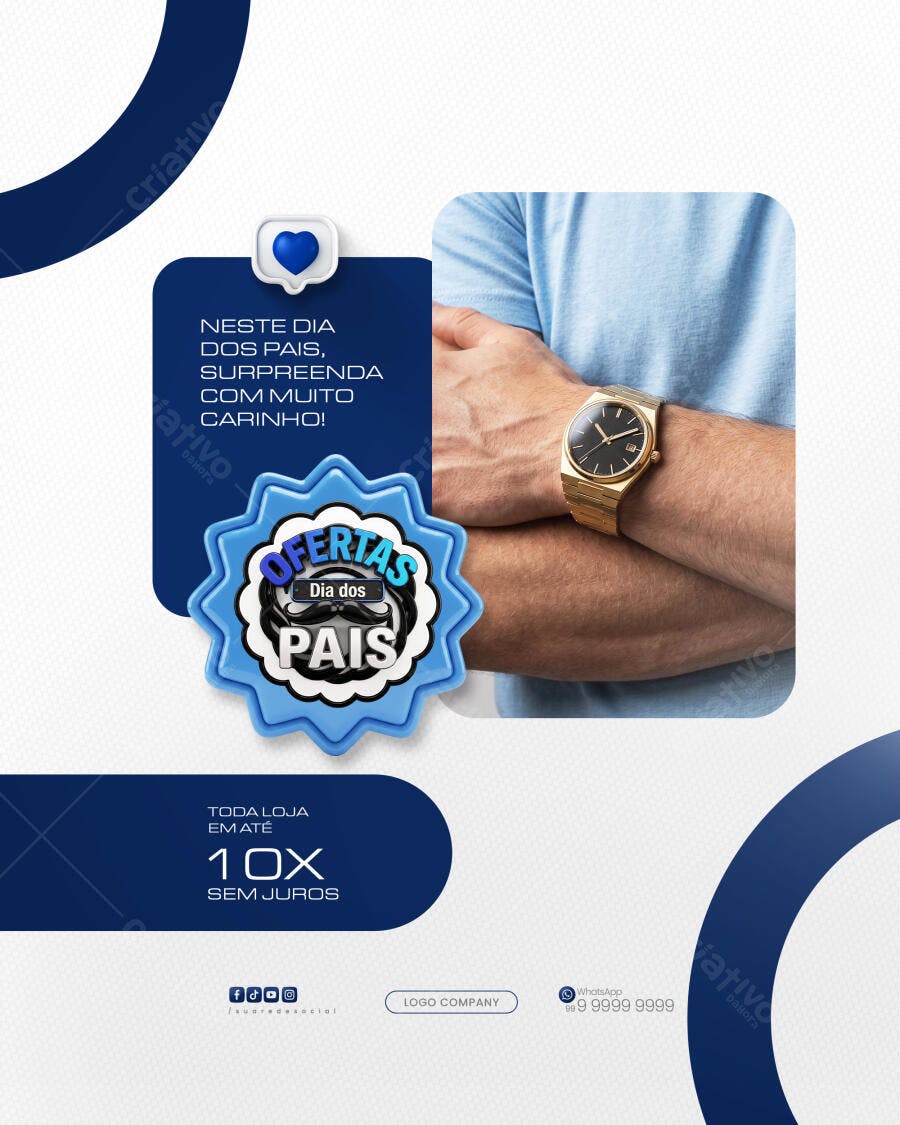 Post Instagram Dia dos Pais Ofertas Loja Masculina PSD Editável