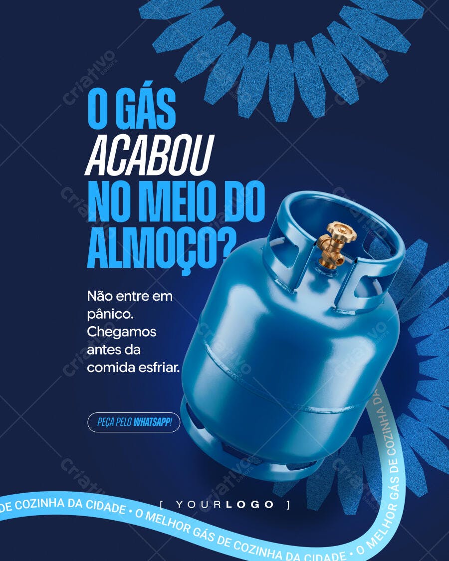 Post Instagram Gás Cozinha Delivery PSD Editável