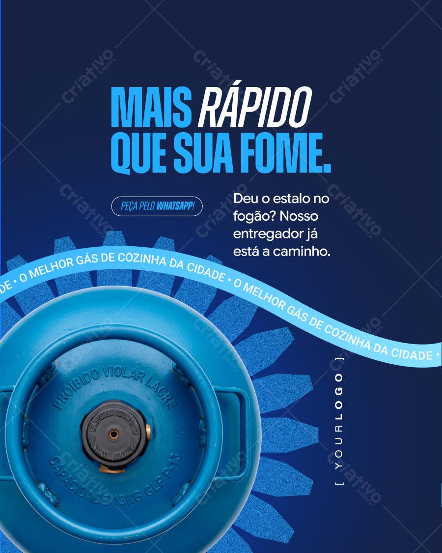 Post Instagram Gás de Cozinha Delivery PSD Editável