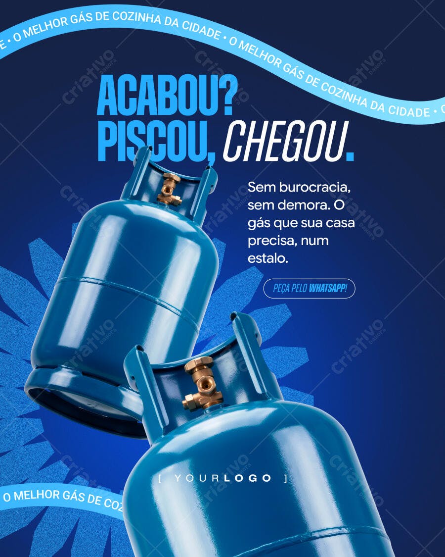 Post Instagram Gás de Cozinha Delivery PSD Editável