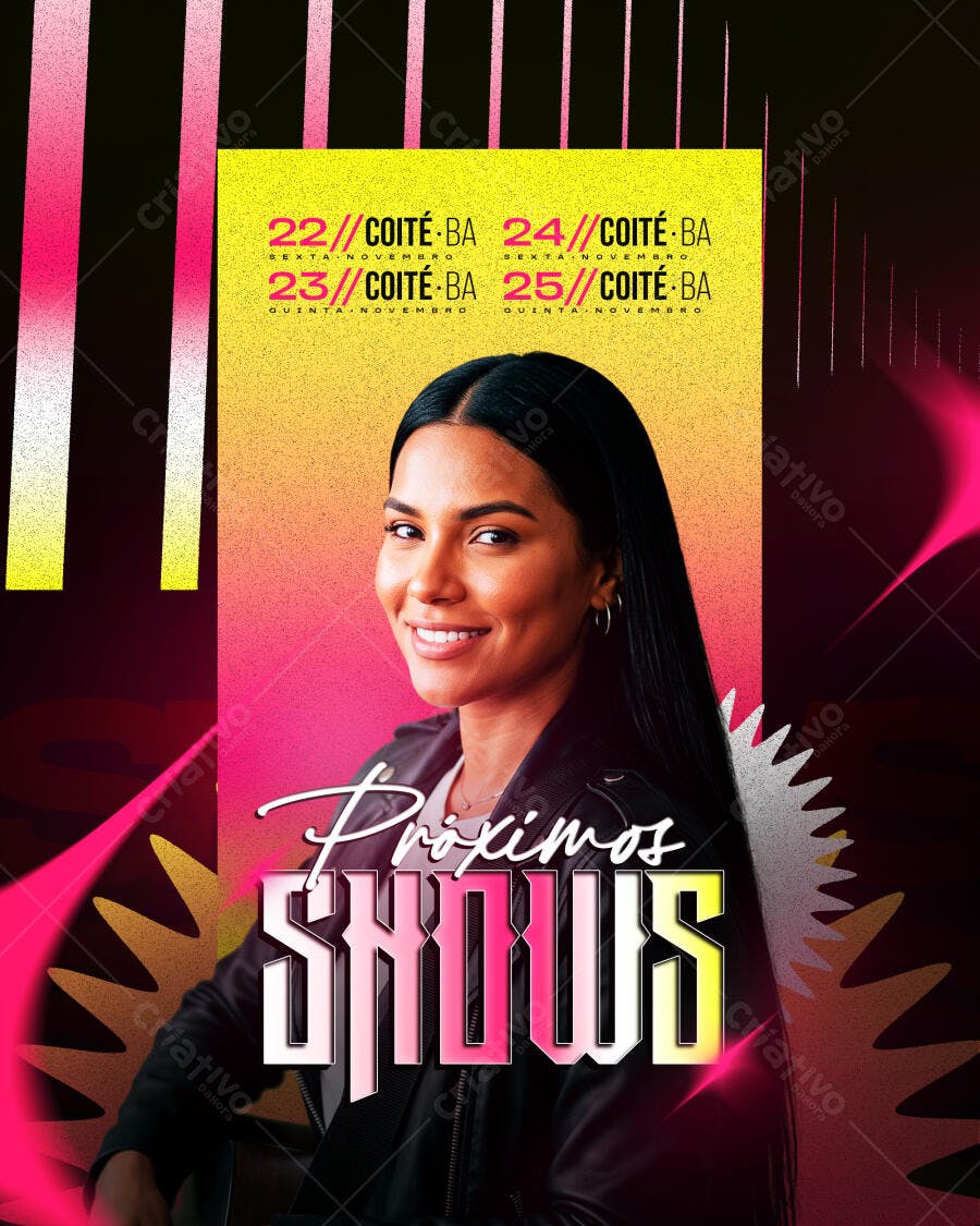 Post Instagram Próximos Shows Eventos Novembro PSD Editável