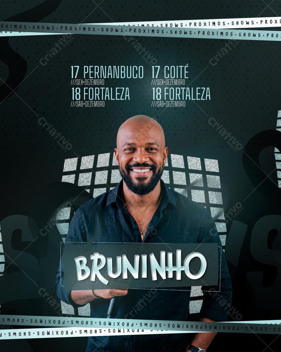 Post Instagram Shows Eventos Dezembro PSD Editável