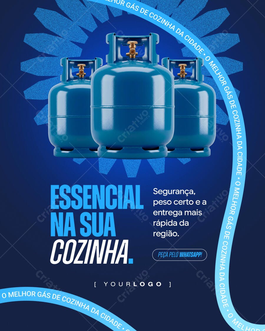 Post Social Media Gás de Cozinha Delivery PSD Editável