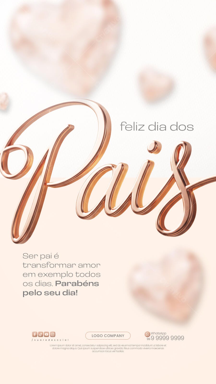 Story Dia dos Pais Agosto Dourado PSD Editável
