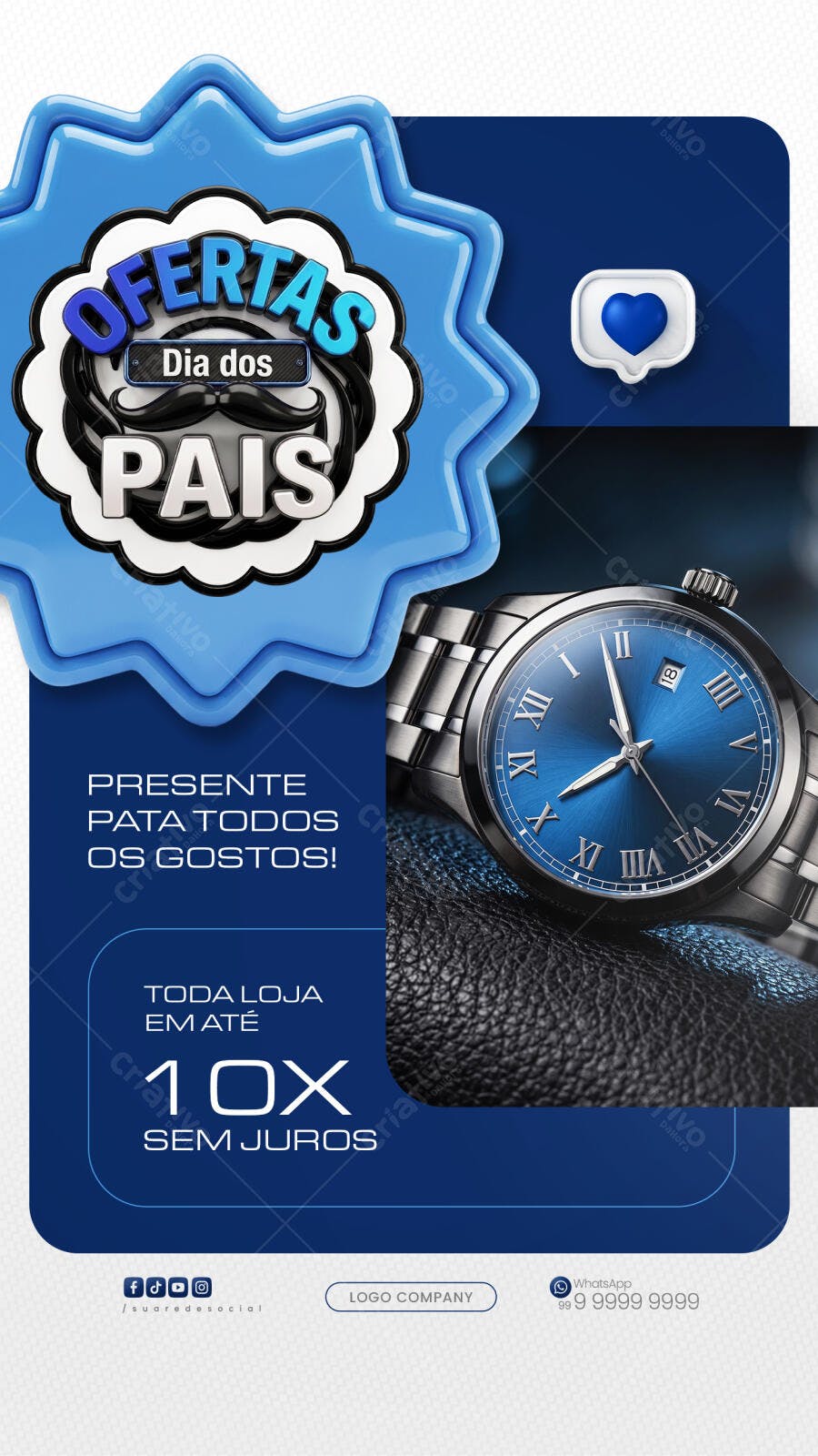 Story Dia dos Pais Ofertas Relógio Masculino PSD Editável