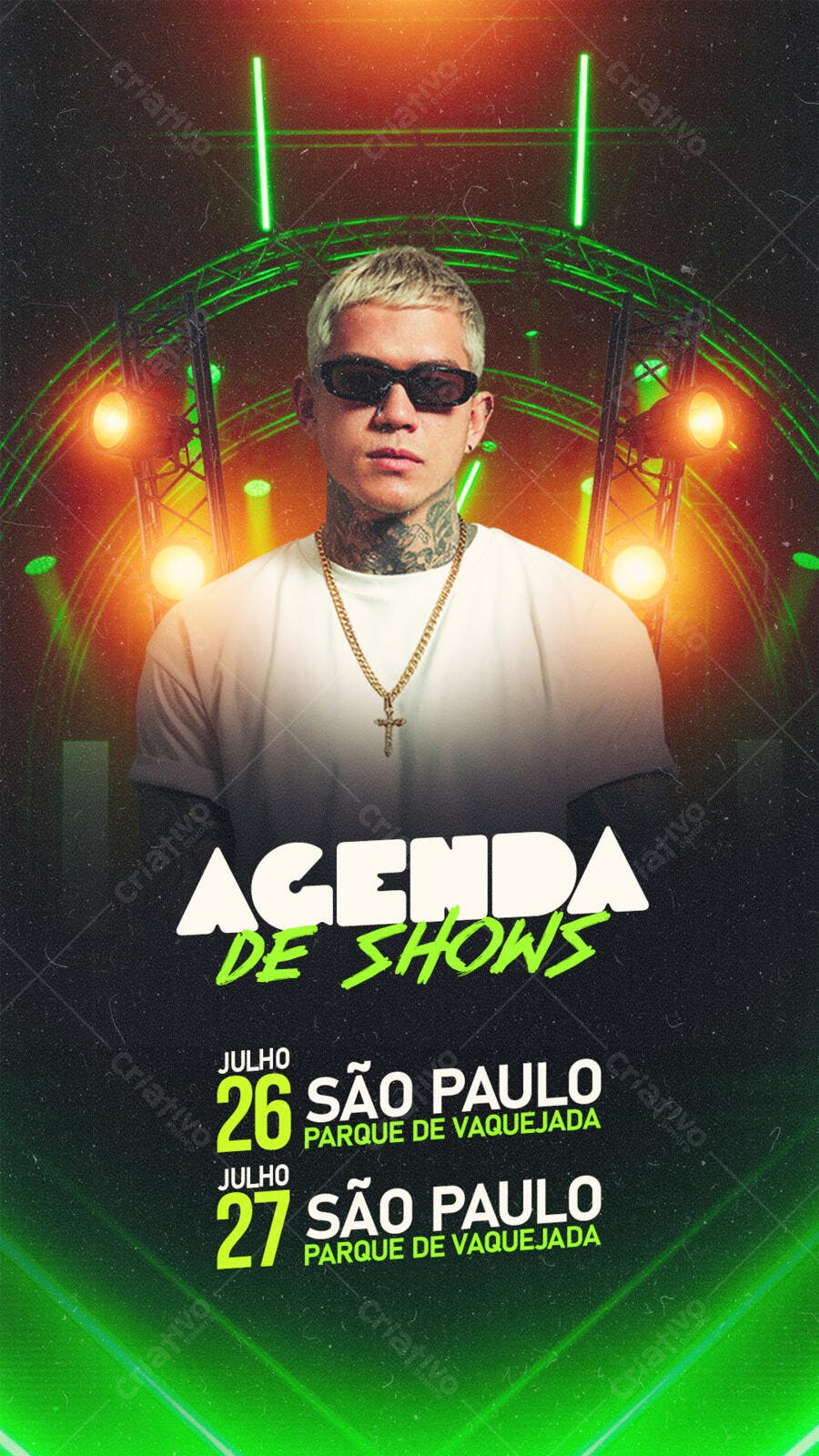 Story Instagram Agenda de Shows Julho PSD Editável