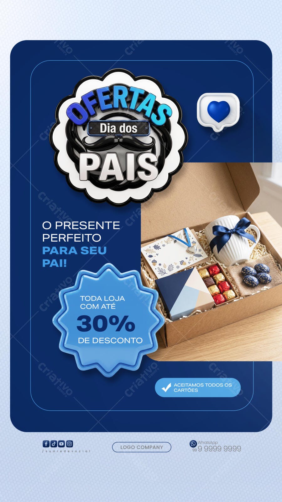 Story Instagram Dia dos Pais Ofertas PSD Editável