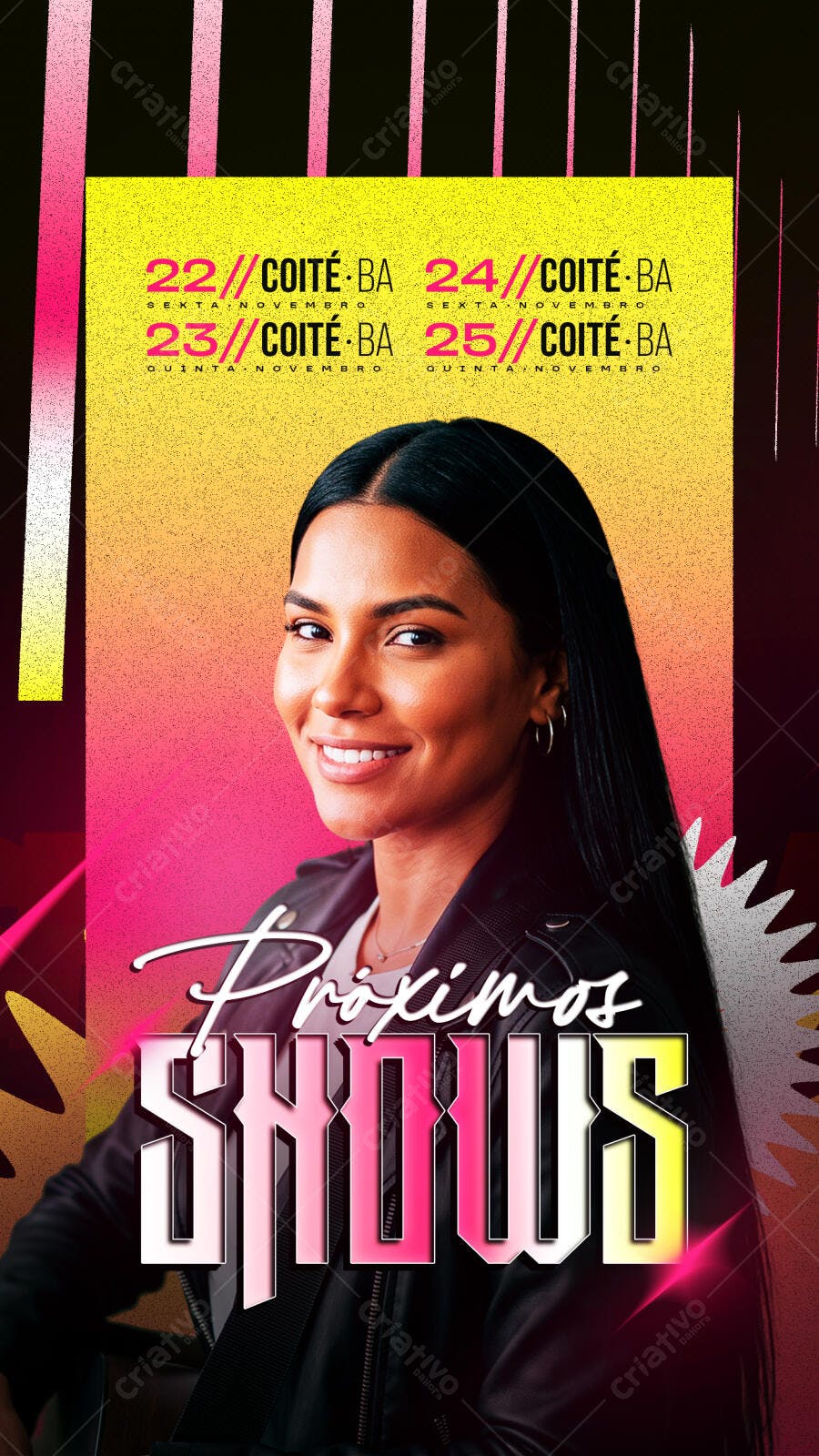 Story Instagram Próximos Shows Eventos Novembro PSD Editável