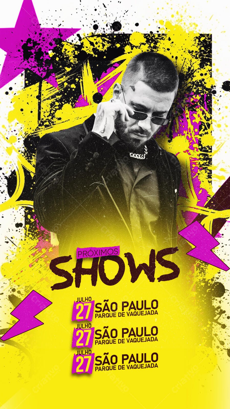 Story Instagram Próximos Shows Eventos PSD Editável