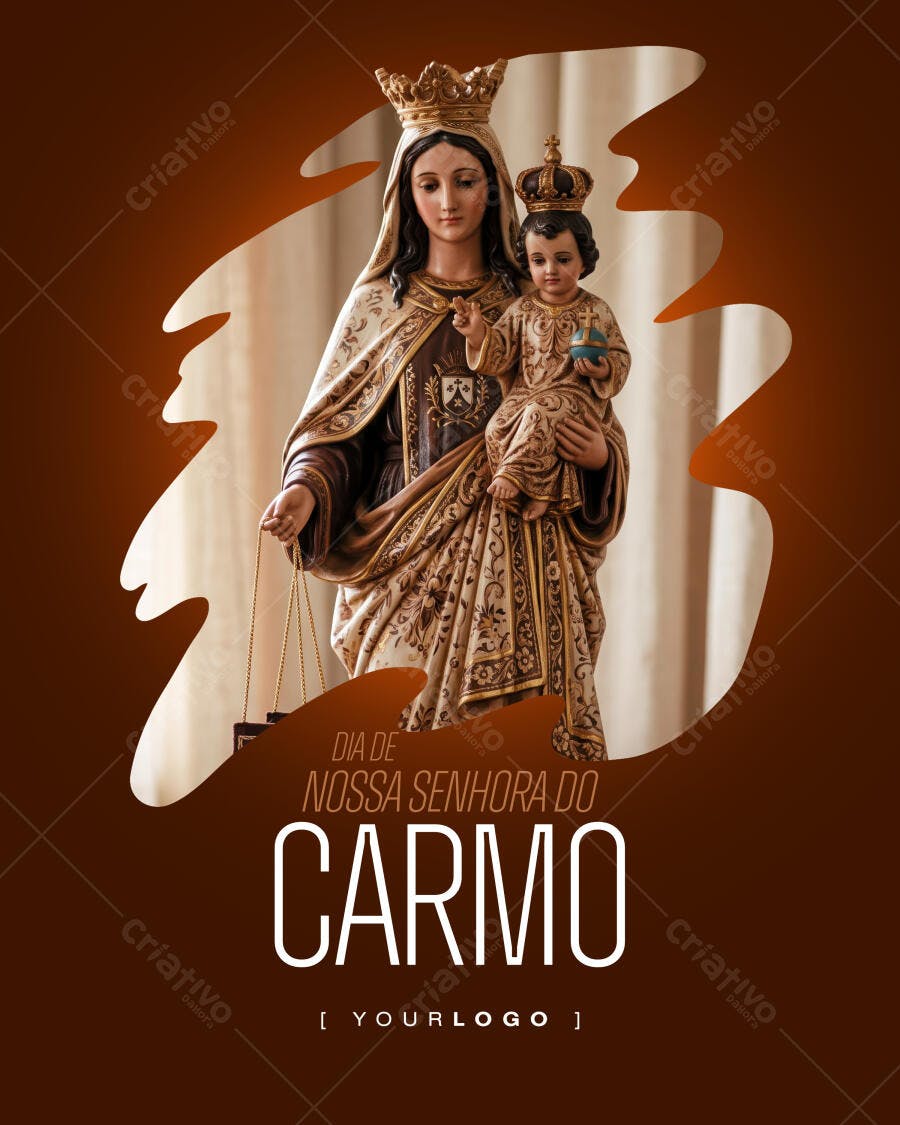 Post Dia de Nossa Senhora do Carmo PSD Editável