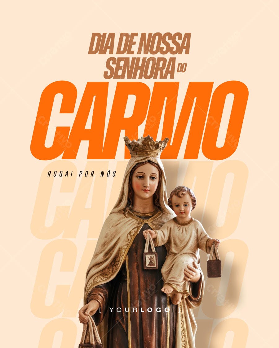 Post Dia de Nossa Senhora do Carmo PSD Editável