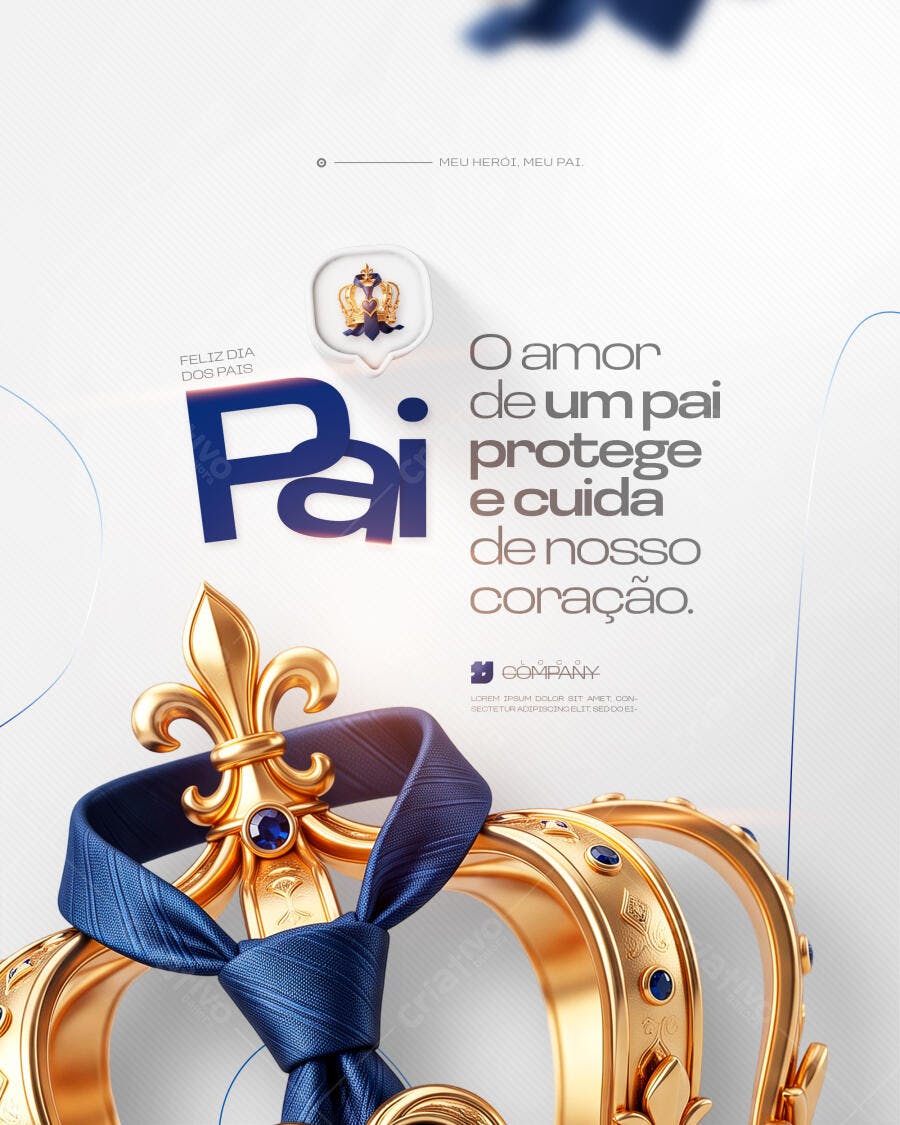 Post Instagram Dia dos Pais Coroa Gravata PSD Editável
