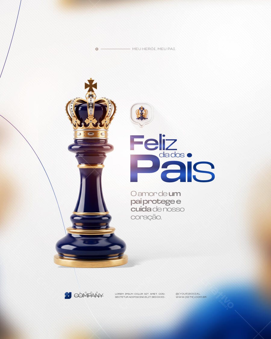 Post Instagram Dia dos Pais Rei Xadrez PSD Editável