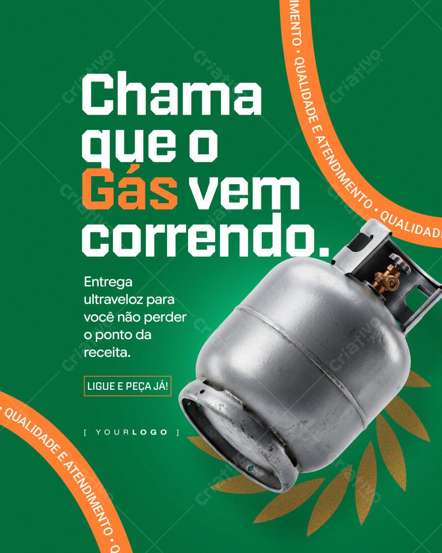 Post Instagram Gás de Cozinha Delivery PSD Editável