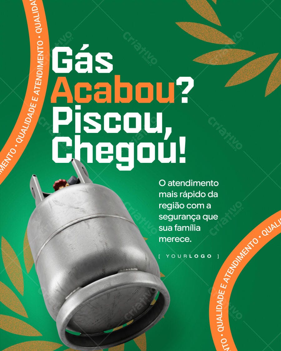 Post Instagram Gás Delivery Promoção PSD Editável