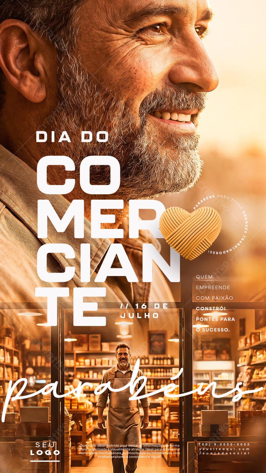 Story Dia do Comerciante 16 de Julho PSD Editável