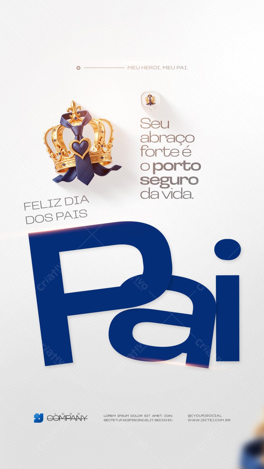 Story Dia dos Pais Agosto Coroa Dourada PSD Editável