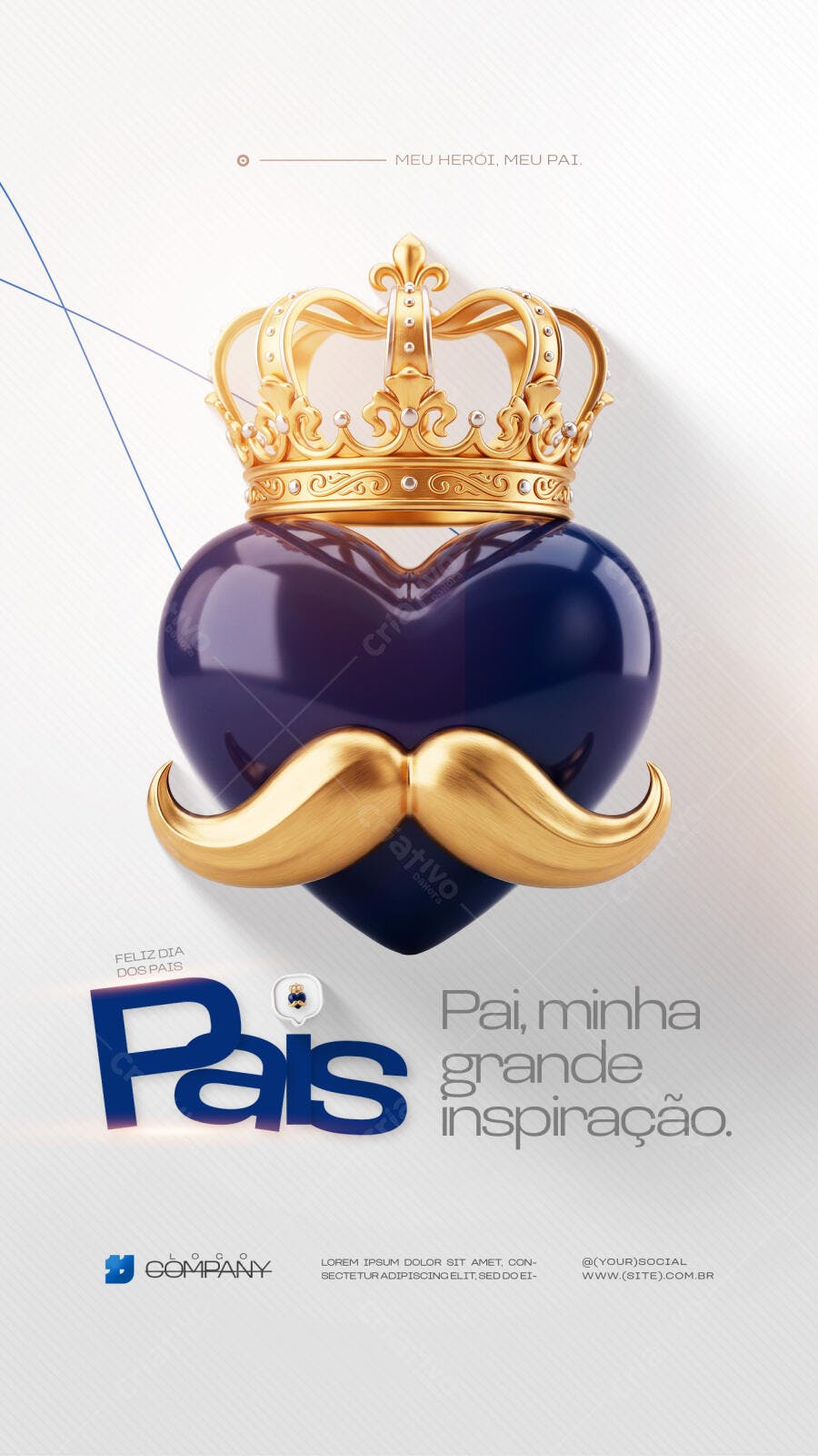 Story Dia dos Pais Coroa Bigode PSD Editável