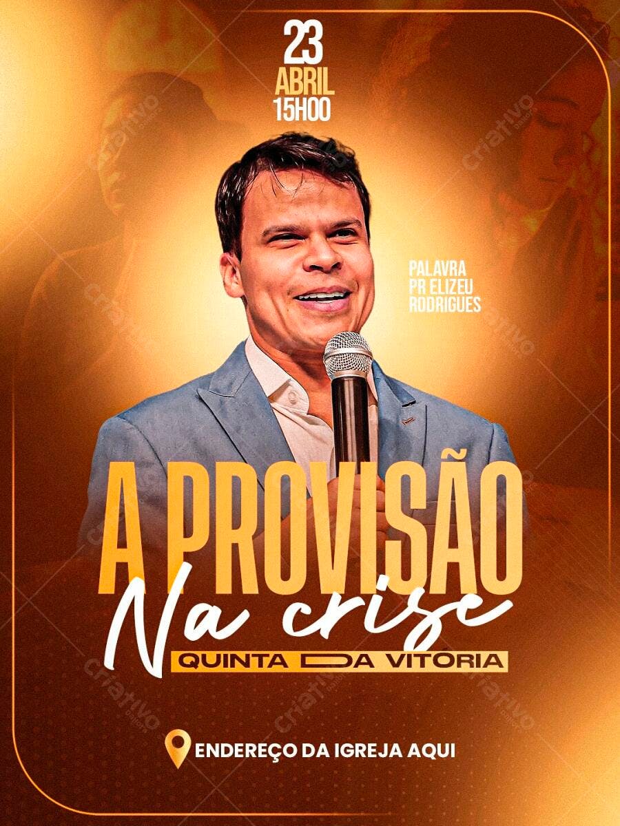 Flyer Evento Religioso Igreja Culto PSD Editável