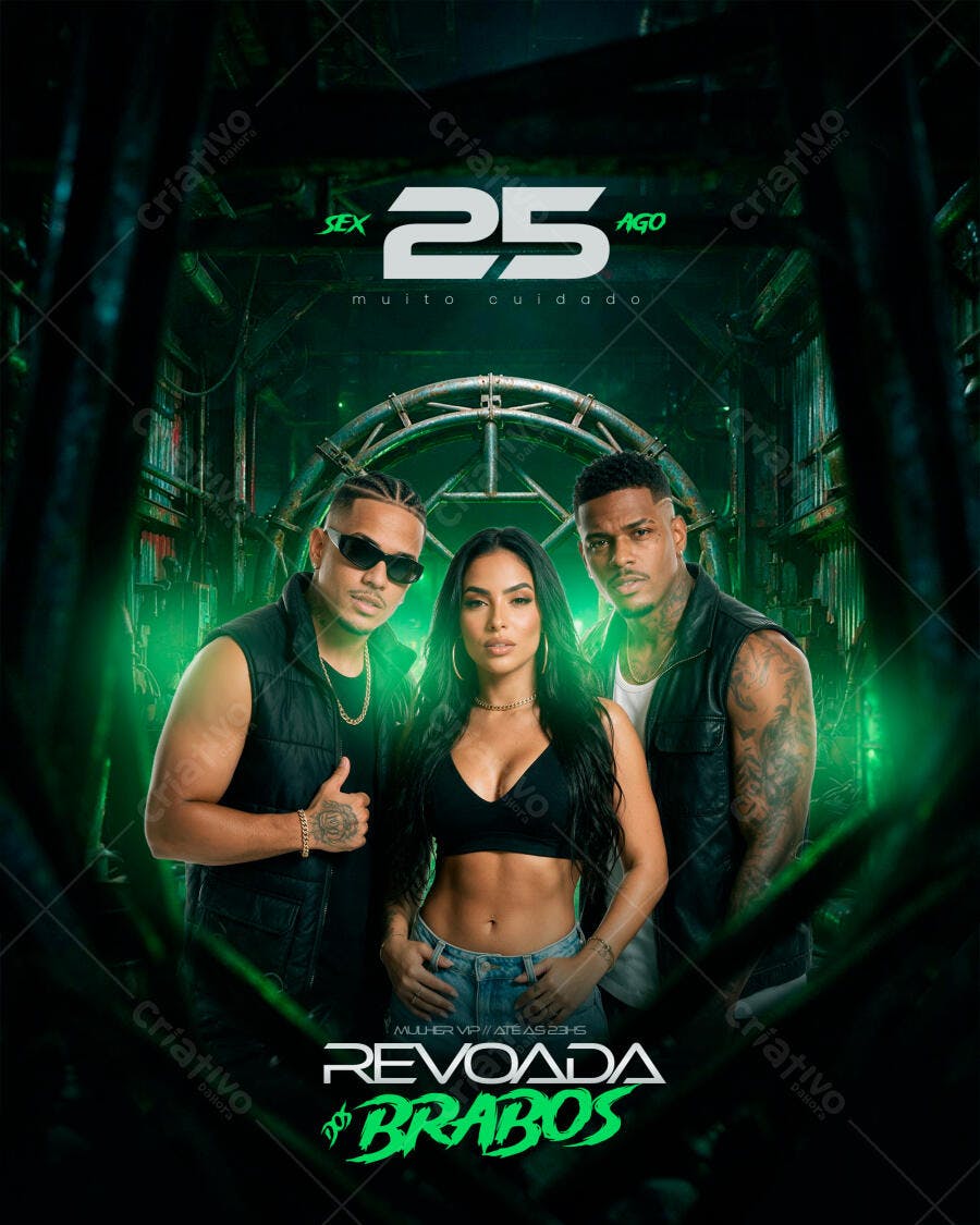 Flyer Festa Balada Revoada dos Brabos PSD Editável