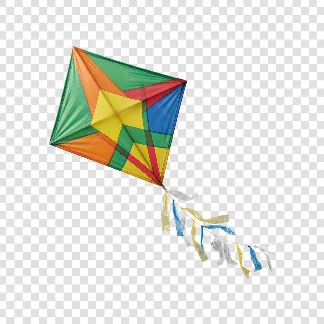 Foto Recortada Pipa Colorida Festa Junina PNG Fundo Transparente