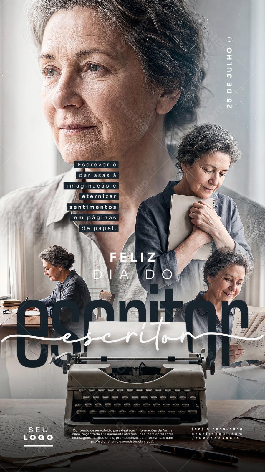 Story Dia do Escritor 25 de Julho PSD Editável