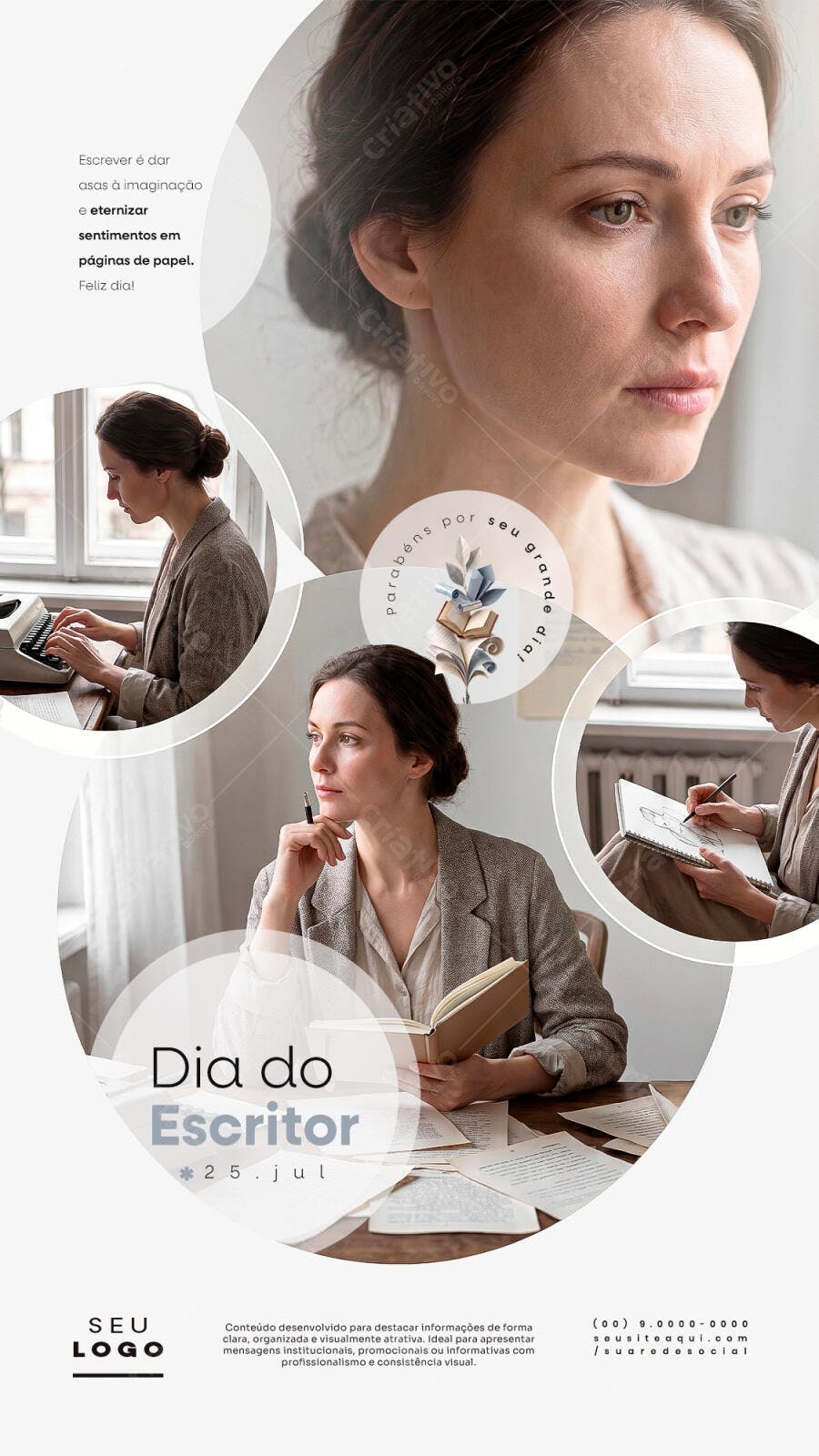 Story Dia do Escritor 25 de Julho PSD Editável