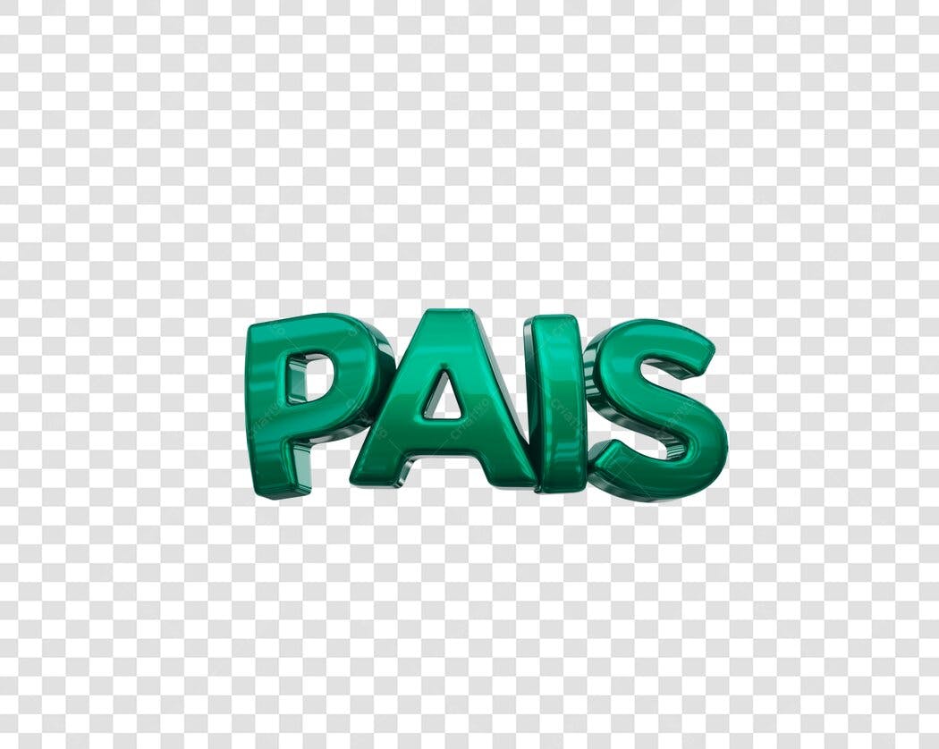 Elemento 3D Dia dos Pais Agosto Verde Texturizado PNG Fundo Transparente