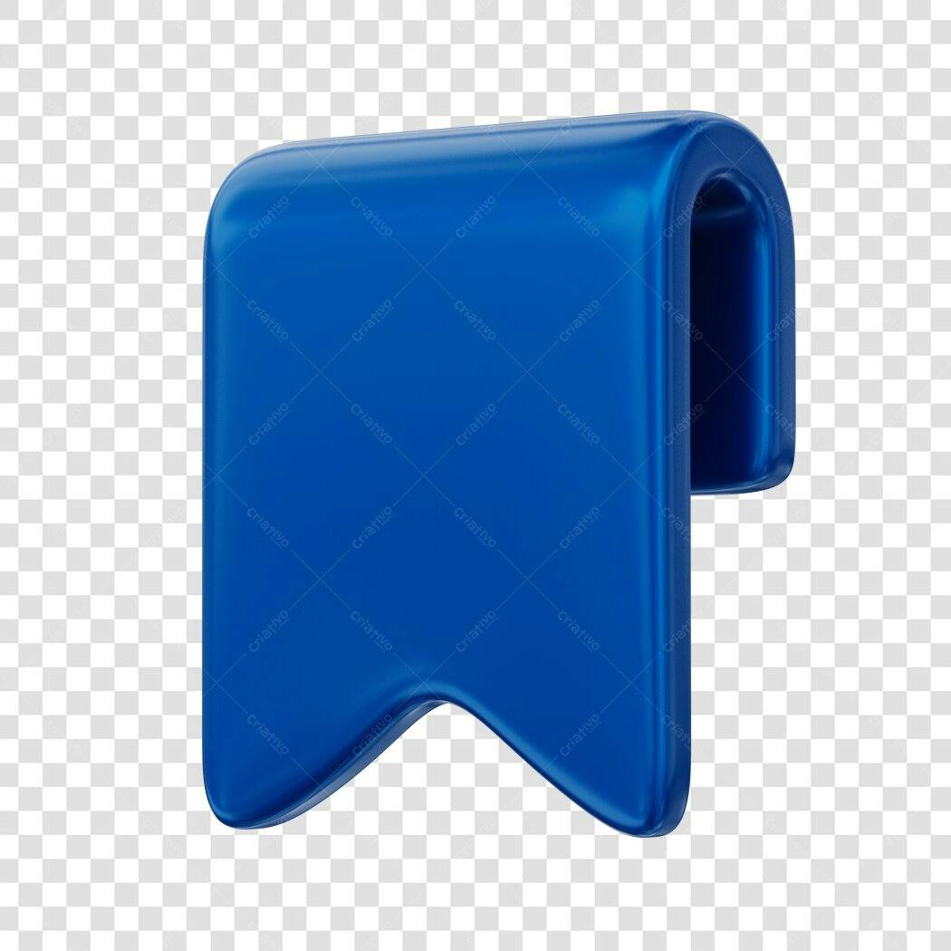 Elemento 3D Marcador Página Azul Brilhante PNG Fundo Transparente