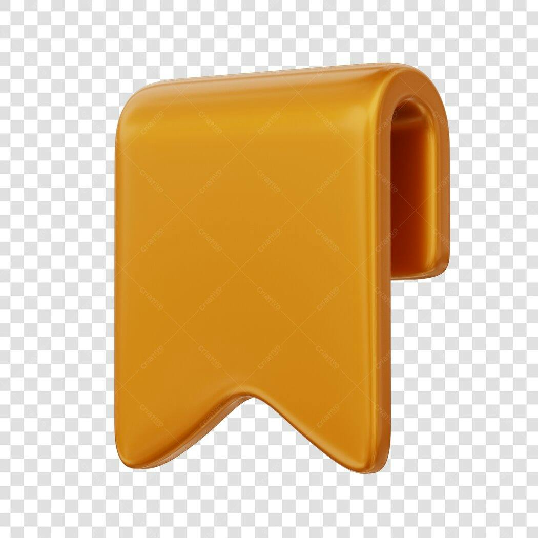 Elemento 3D Marcador Página Dourado PNG Fundo Transparente