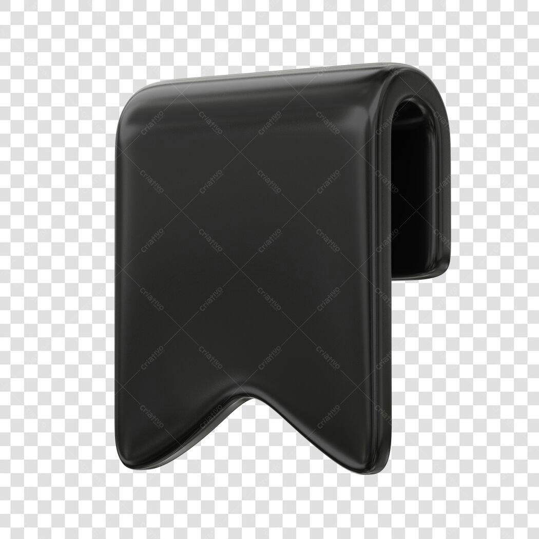 Elemento 3D Marcador Página Preto PNG Fundo Transparente