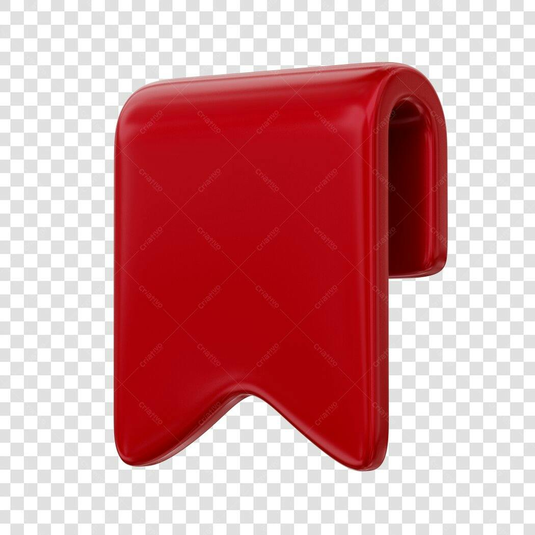 Elemento 3D Marcador Página Vermelho PNG Fundo Transparente