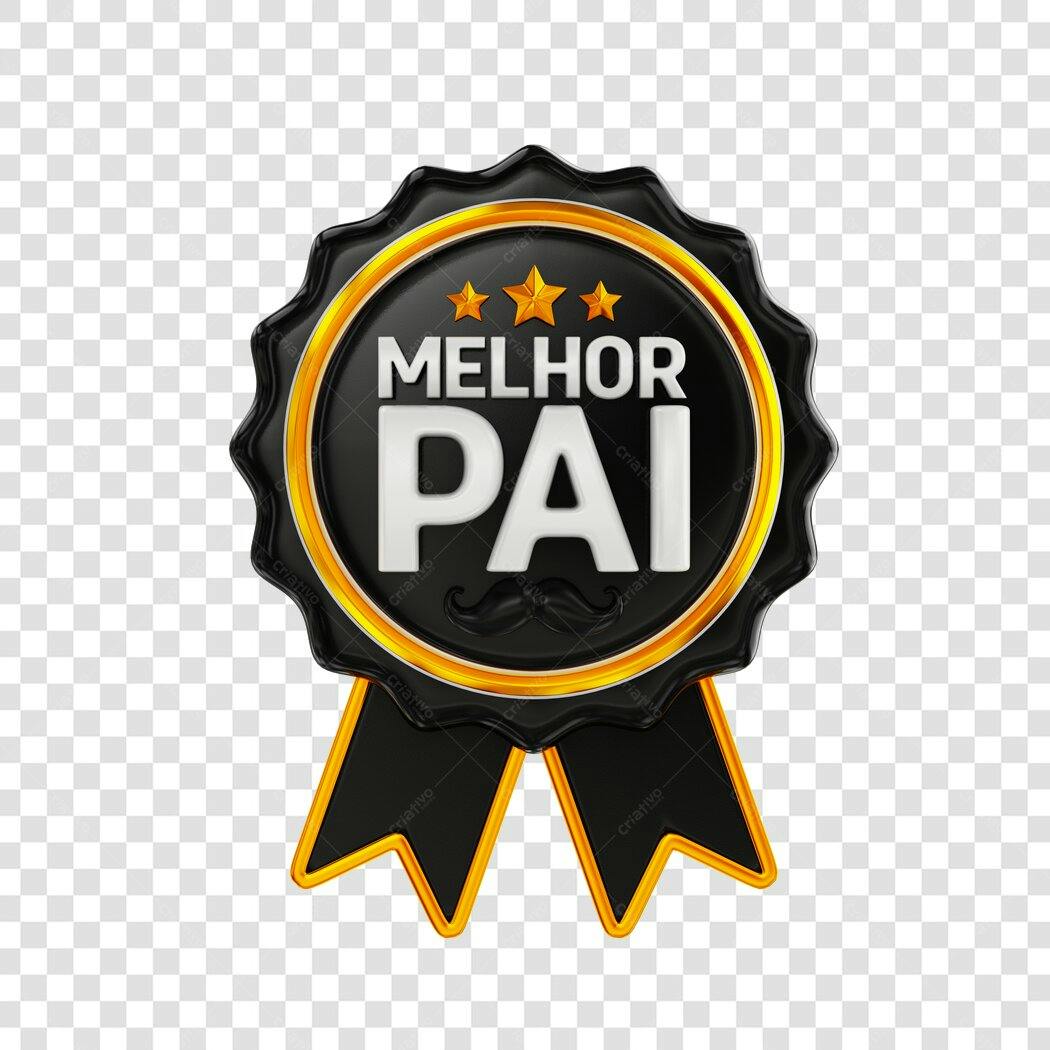 Elemento 3D Medalha Melhor Pai Dia dos Pais Agosto PNG Fundo Transparente