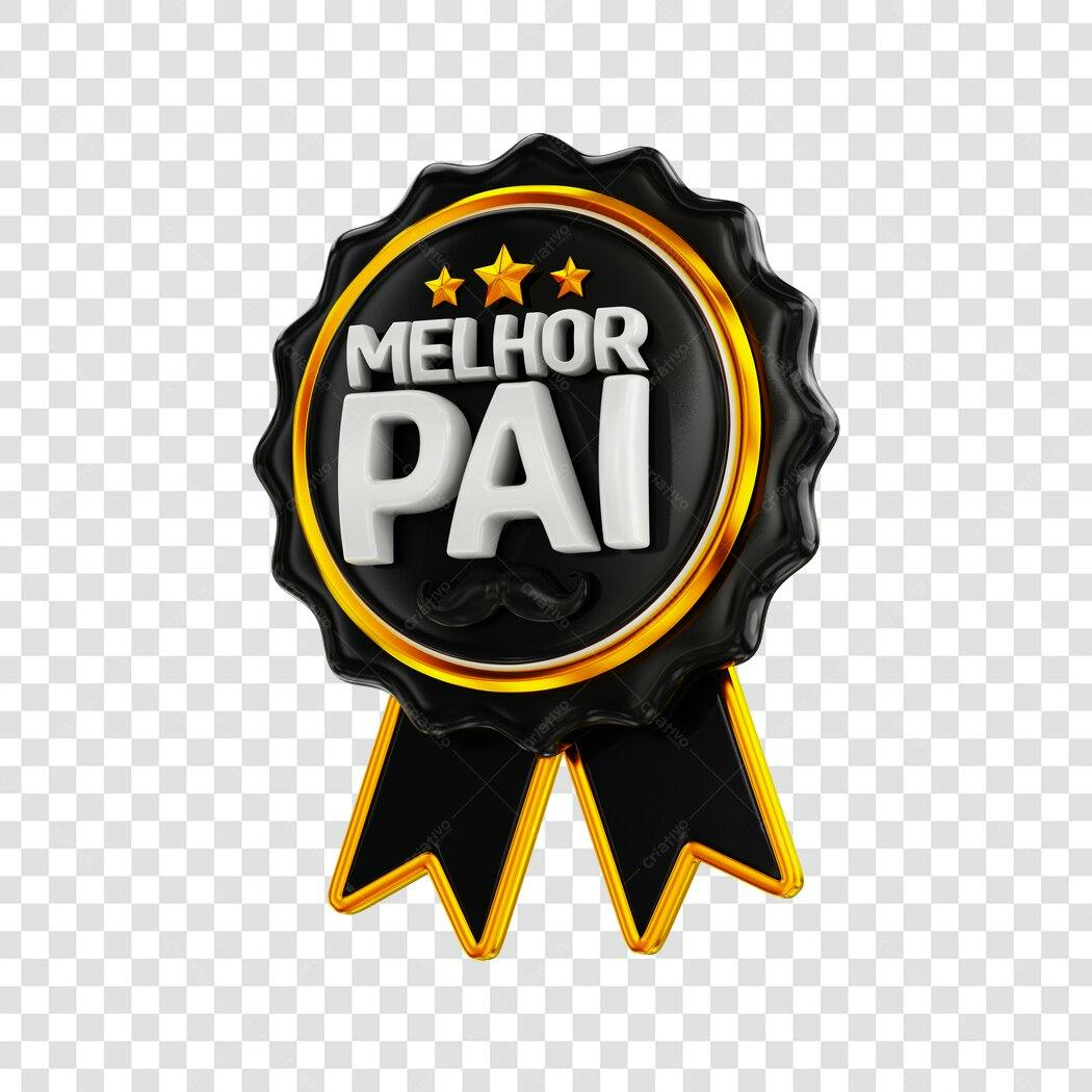 Elemento 3D Medalha Melhor Pai Dia dos Pais Agosto PNG Fundo Transparente