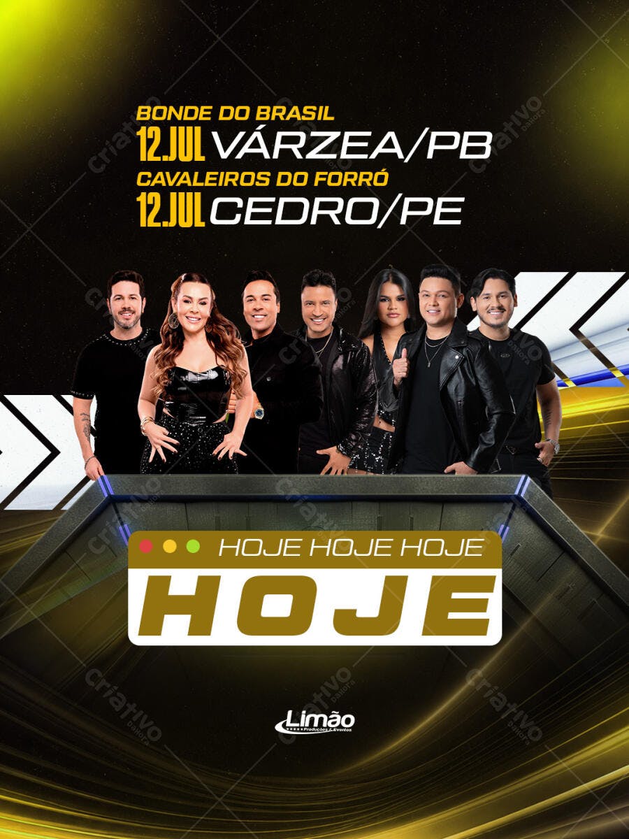 Flyer Show Forró Julho Evento Musical PSD Editável