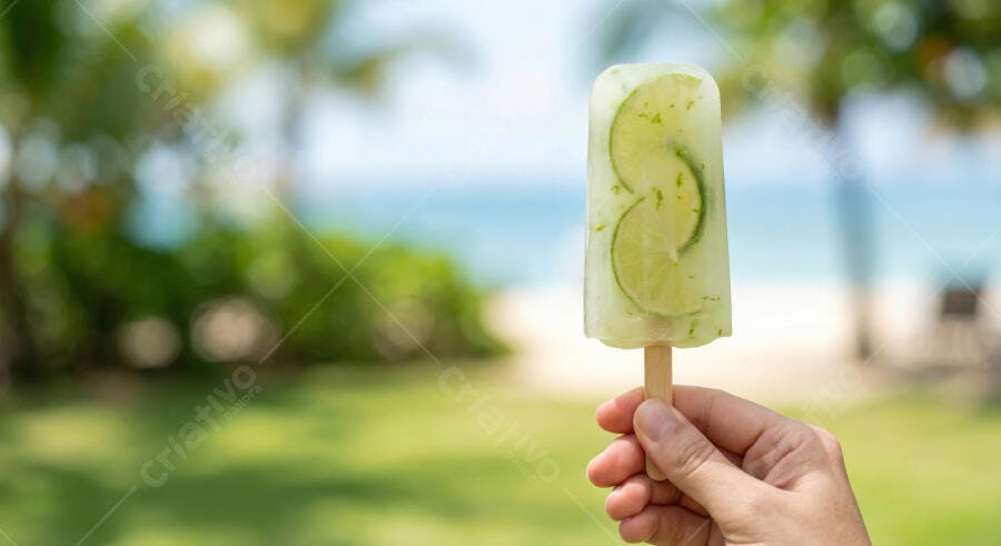 Foto Picolé de Limão Mão Praia Verão Férias