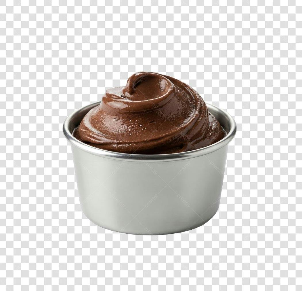 Foto Recortada Brigadeiro Cremoso Pote Metal PNG Fundo Transparente
