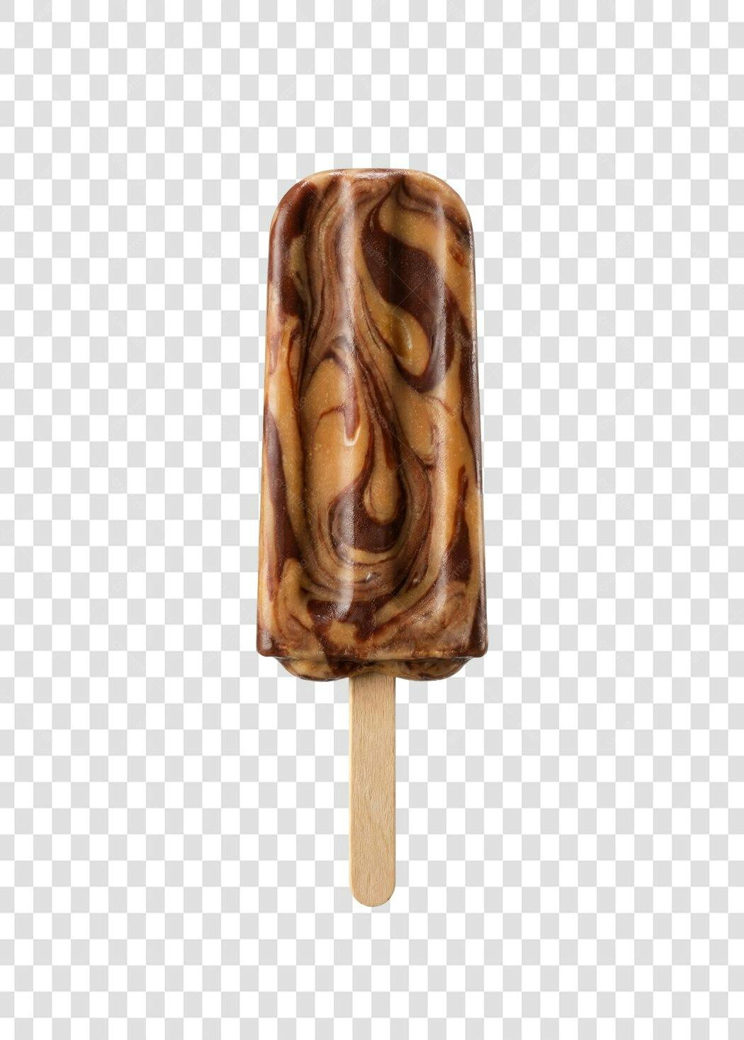 Foto Recortada Picolé Chocolate Caramelo PNG Fundo Transparente