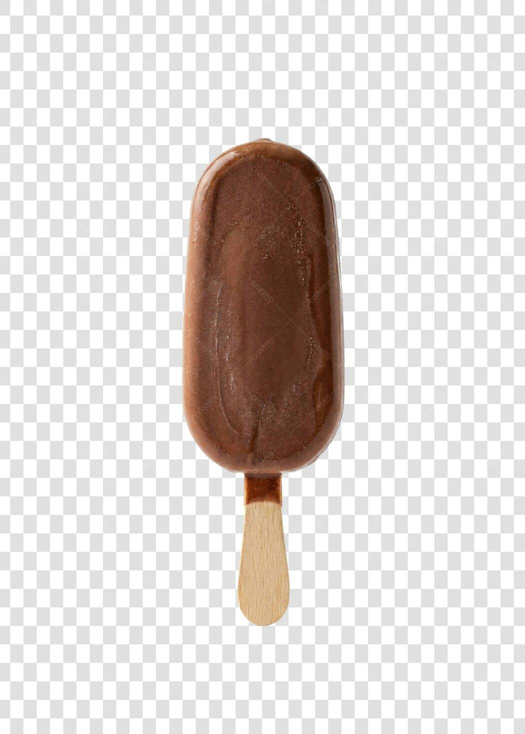 Foto Recortada Picolé Chocolate Palito PNG Fundo Transparente