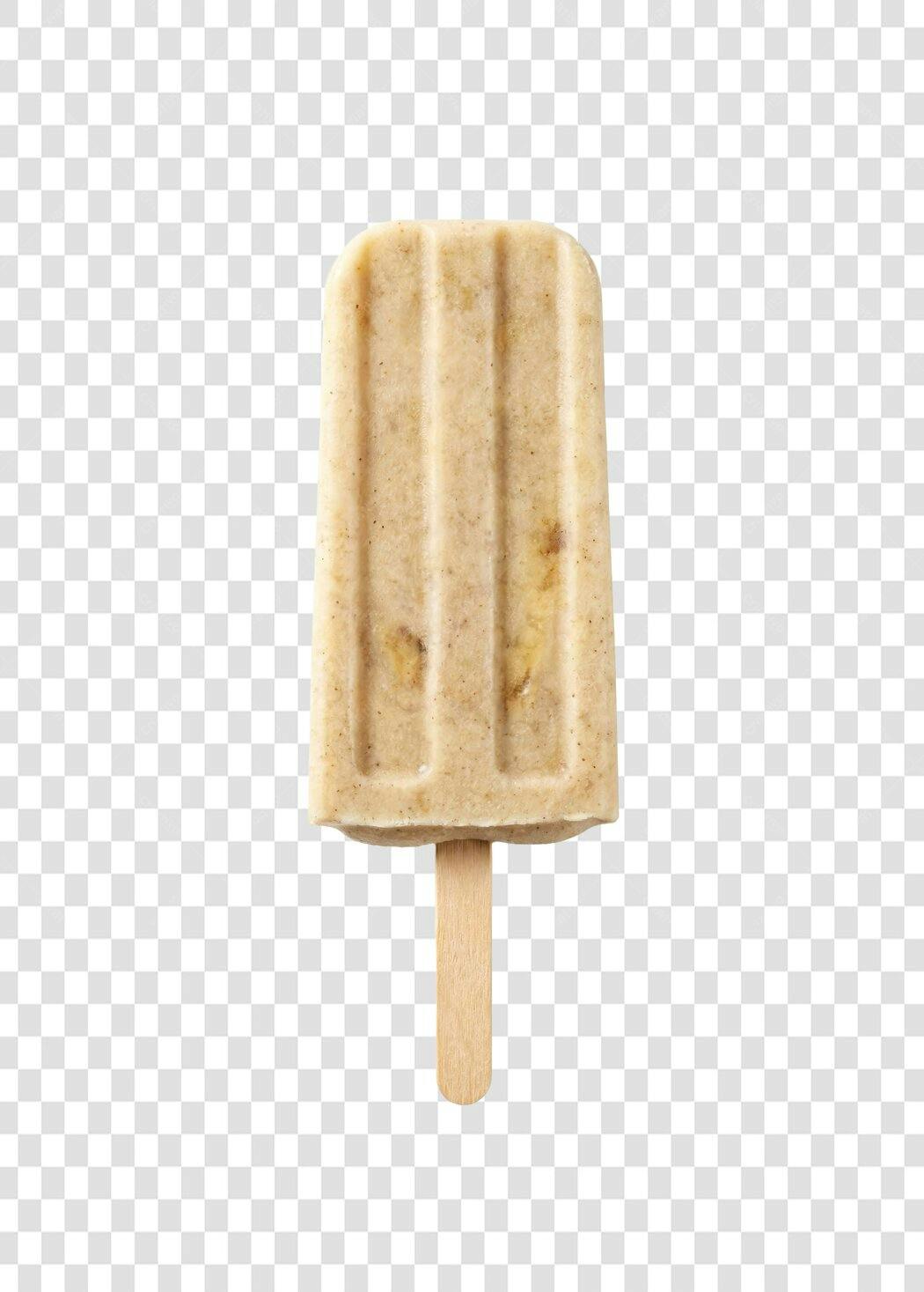 Foto Recortada Picolé de Banana Cremoso PNG Fundo Transparente