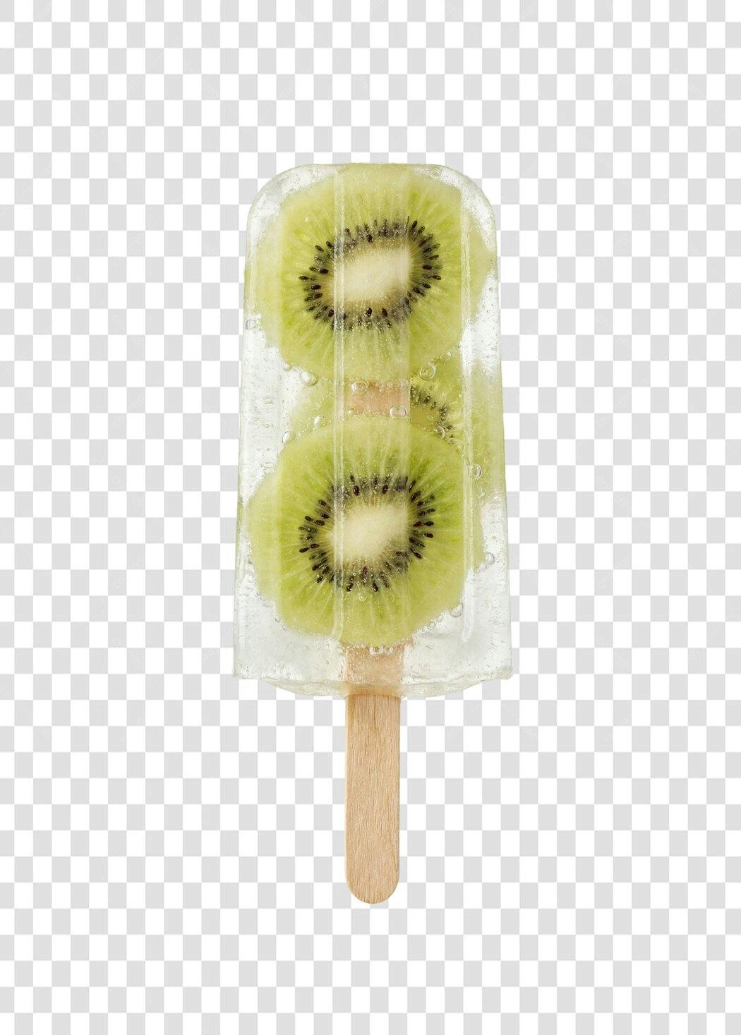 Foto Recortada Picolé Kiwi Fruta Verão PNG Fundo Transparente
