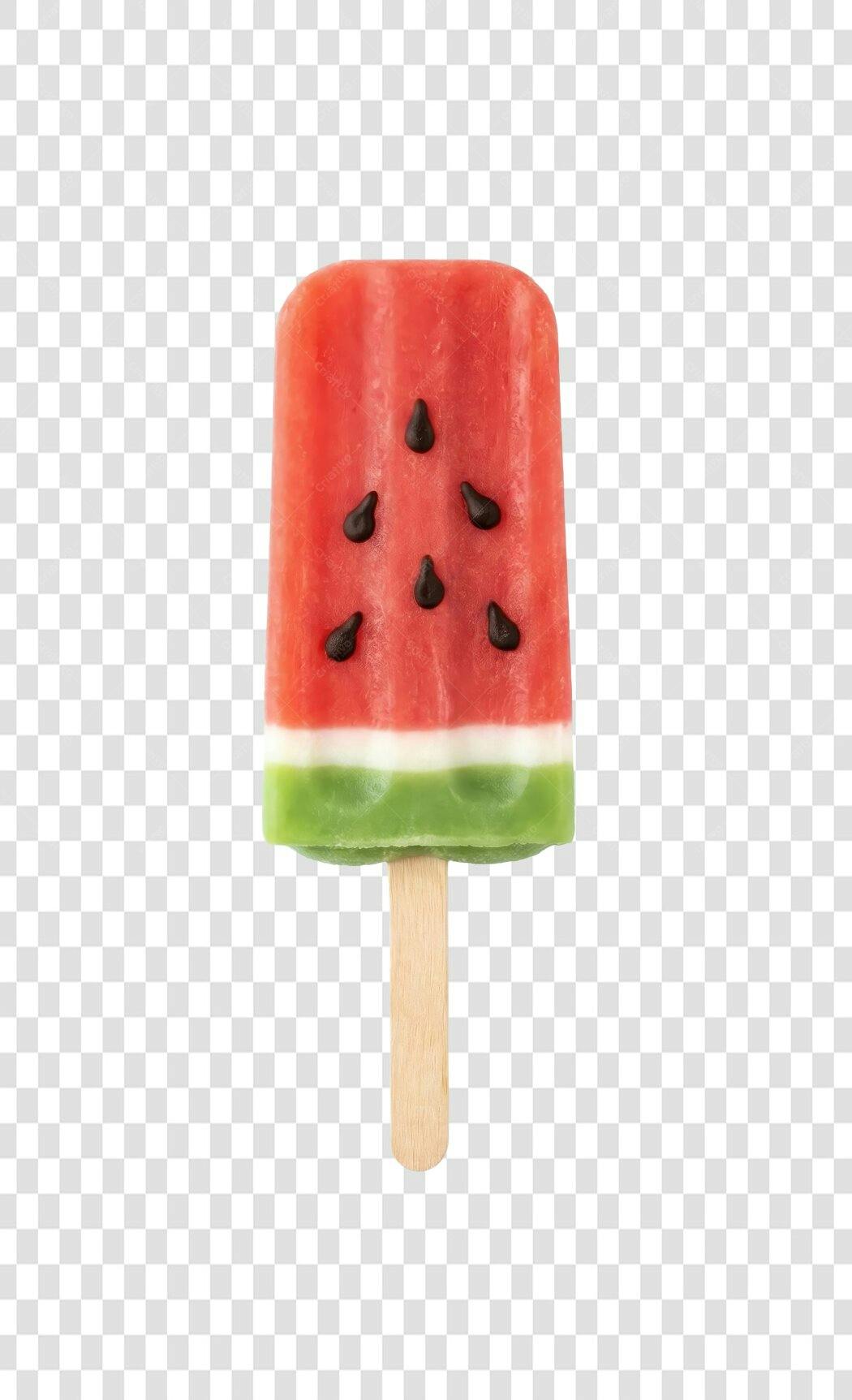 Foto Recortada Picolé Melancia Verão PNG Fundo Transparente